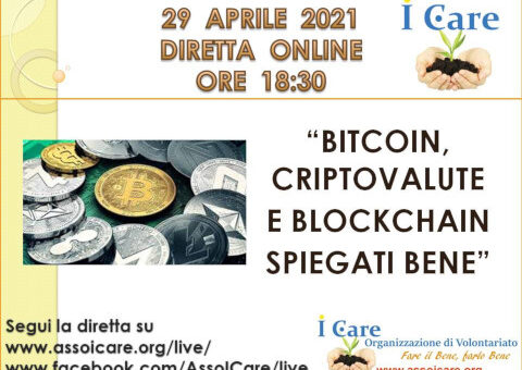 Webinar Associazione I Care Bitcoin Criptovalute Blockchain